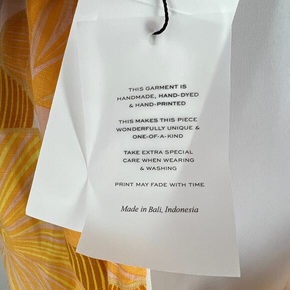 Faithfull The Brand Majorie Yellow Floral Print Linen Jumpsuit Size US 4 / Small - Picture 13 of 16